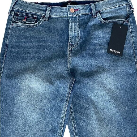 True Religion- Joey women’s Mid-Rise Medium Wash Flare Leg Jeans Sz:32 Color:Blu - Picture 4 of 11